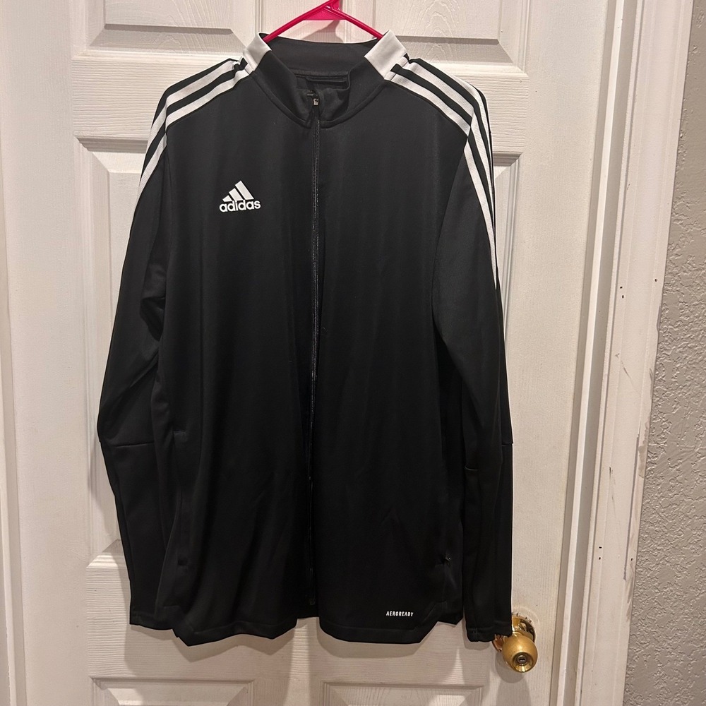 Adidas Mens Tiro 21 Track Jacket Black  Aeroready Primegreen XL Soccer Classic